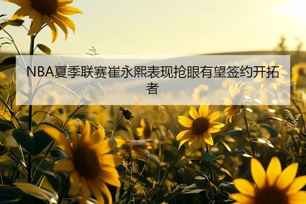 NBA夏季联赛崔永熙表现抢眼有望签约开拓者